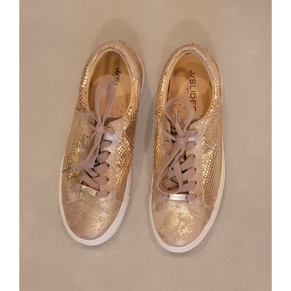 J/Slides Gold Metallic Platform Sneakers – Women’s Size 7.5M